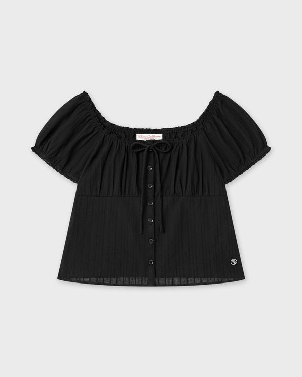 WHOAU Áo kiểu nữ Puff Sleeve Shirt_WHBLG2521B