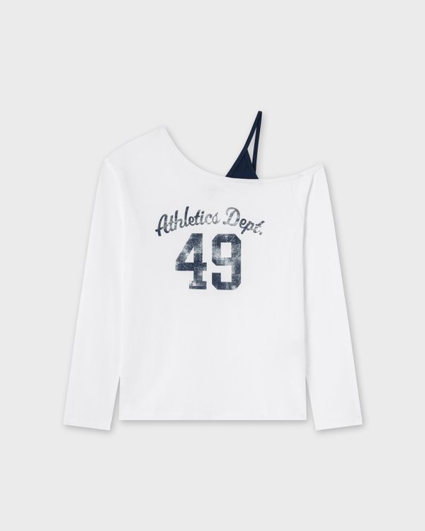 WHOAU Áo thun Meichan OFFSHOULDER Long Sleeve Tee_WHLAG2582B