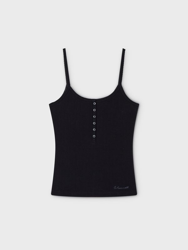 Eyelet Henry Neck Sleeveless