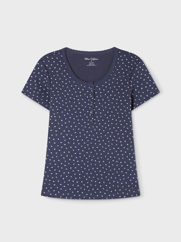 WHOAU Áo thun nữ Eyelet Henley Neck T-Shirt_WHRAG2532F