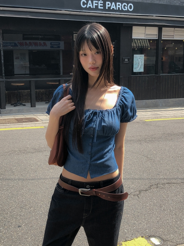 WHOAU Áo nữ Denim Blouse_WHBLG2532F