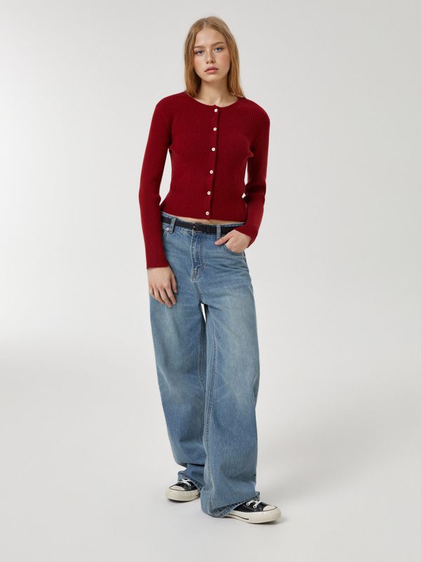 Ribbed Button Cardigan_WHCKF4742F