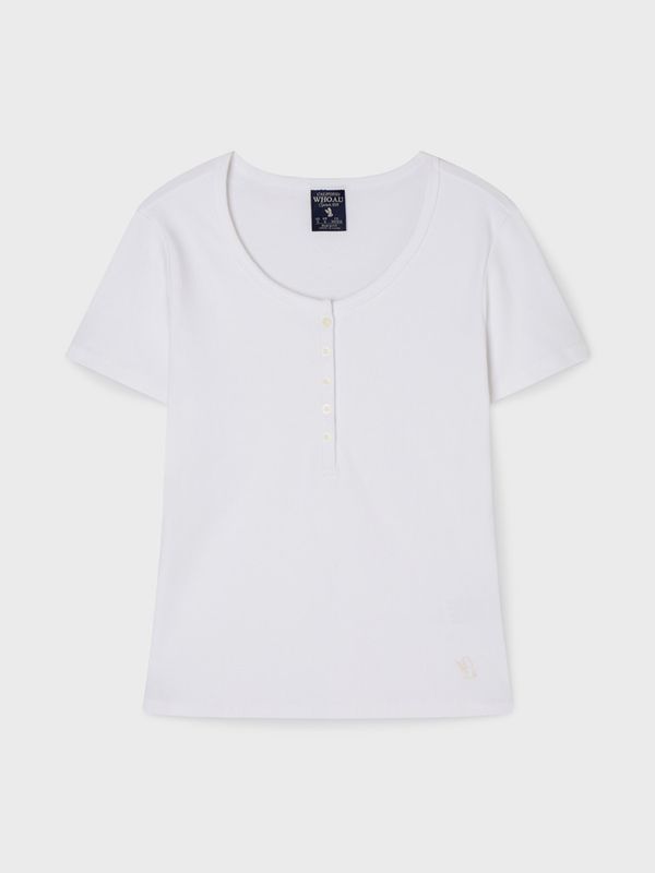 Ribbed Henry Neck T-shirt