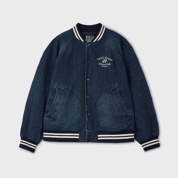 WHOAU Áo khoác Hood Varsity Denim Jacket_WHJEG2232U