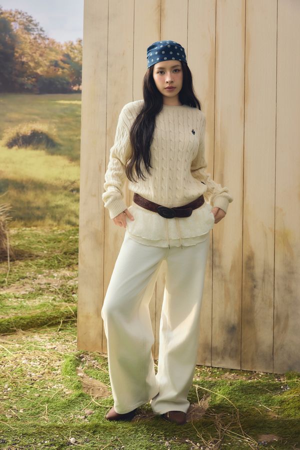 WHOAU Áo len Steve Cable R-neck Pullover_WHKAGB921F