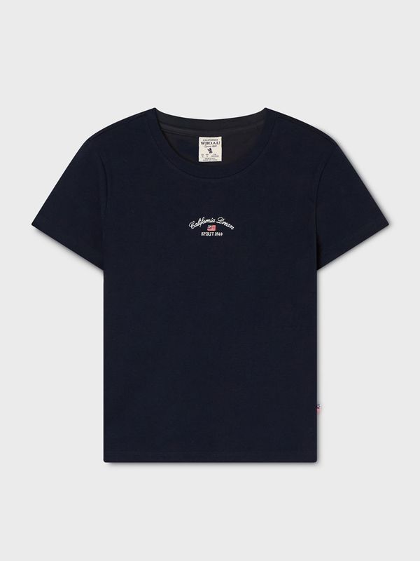 WHOAU Áo thun nữ USA Embroidery Small Logo T-shirt_WHRAG2441F