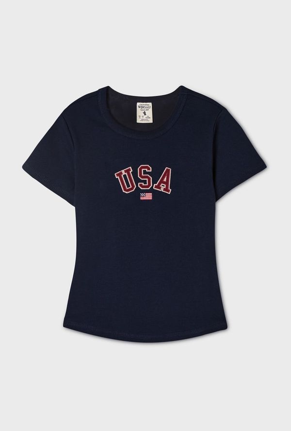 WHOAU Áo thun USA Ribbed Short-sleeve T-shirt_WHRAG3791F