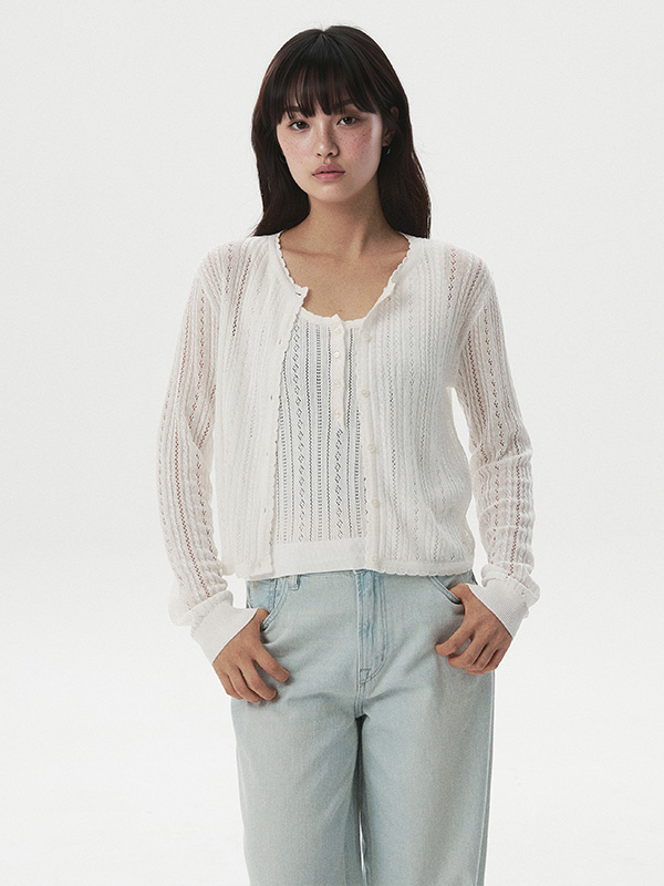 WHOAU Áo Cardiagn nữ Linen Blend Skashi Cardigan_WHCKG2523F