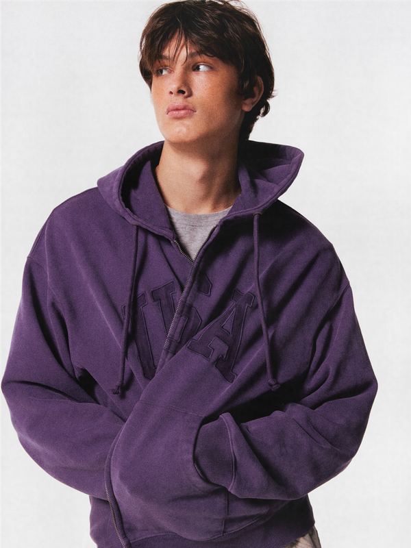 WHOAU Áo khoác nỉ Vintage Dyed USA Hood Zip-up(Over-fit)_WHMZGB991U