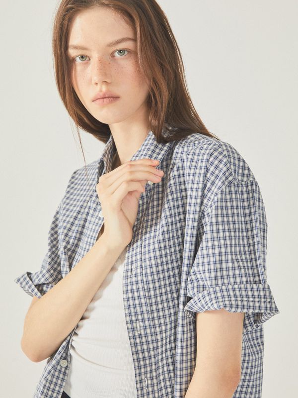 Short Sleeve Check Shirts_WHYWF2513U