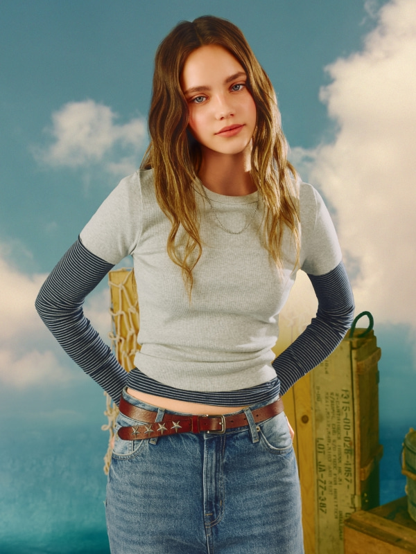 Ribbed Short Sleeve T-shirt