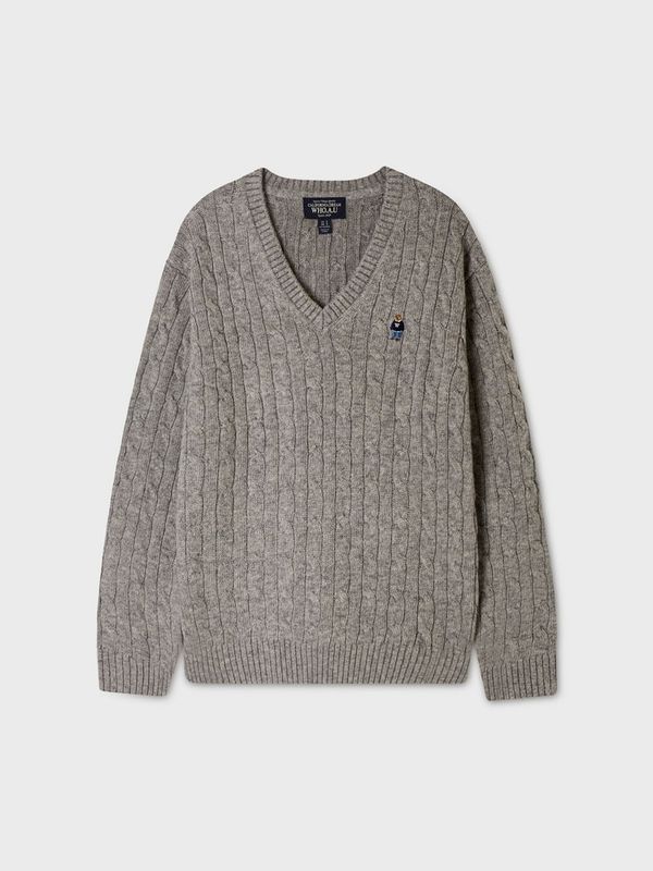 WHOAU Áo len Steve Cable V-neck Pullover_WHKAGB922F