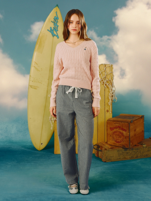 Steve V-neck Cable Sweater
