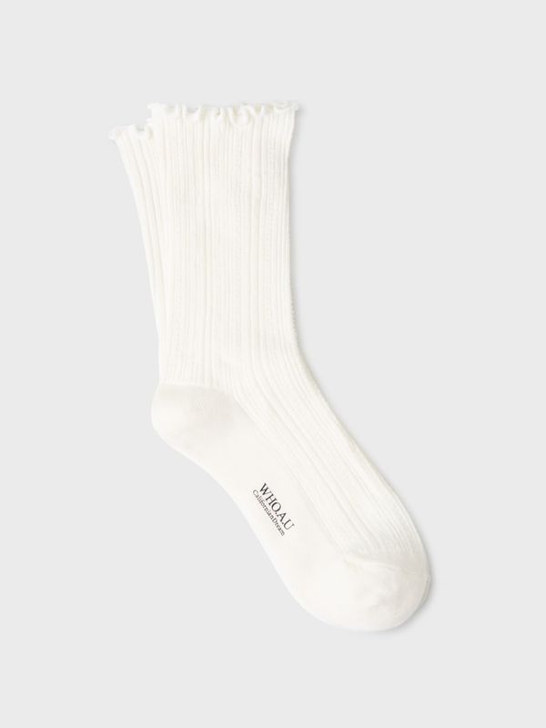 WHOAU Tất Eylelet Frill Socks_WHAYGB931A