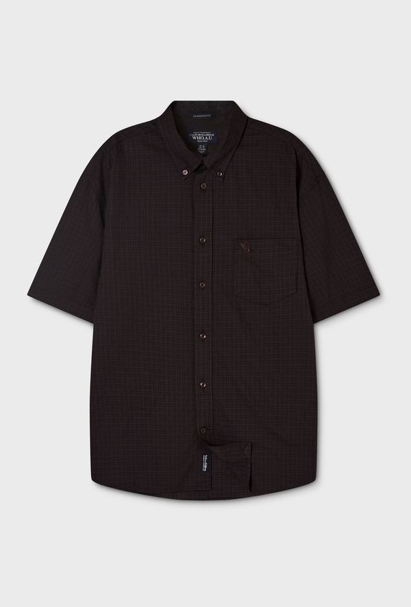 WHOAU Áo sơ mi UNISEX Surf Bear Check Short Sleeve Shirts_WHYCG2571U