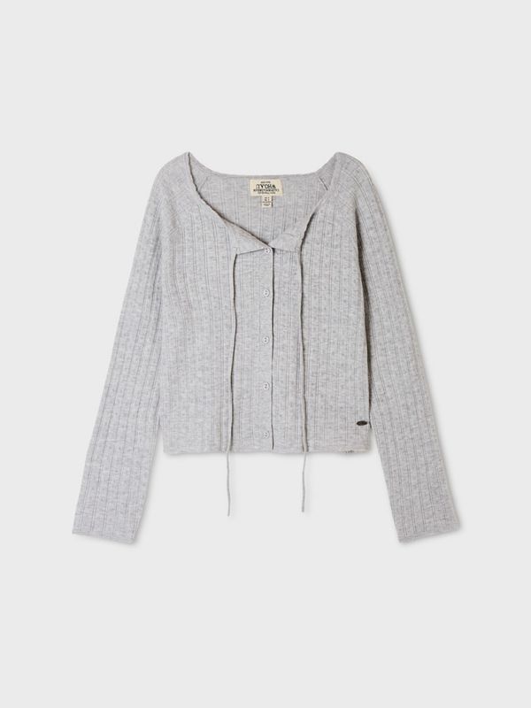 WHOAU Áo len Ribbon Punching Skashi Cardigan_WHCKGB925F