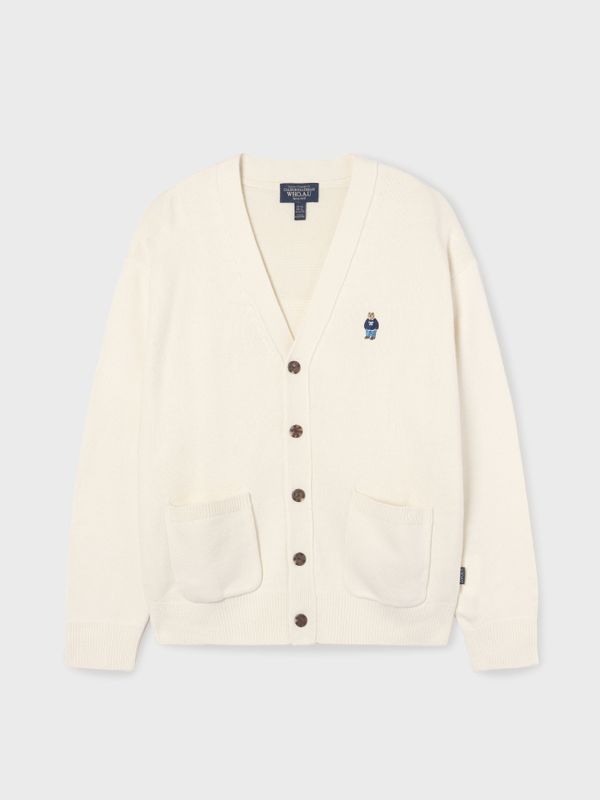 WHOAU Áo len unisex Steve V-neck Cardigan_WHCKF4911U