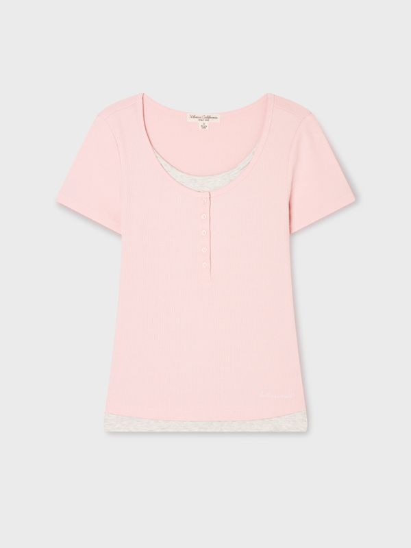 Layered Henley Short-Sleeve T-shirt