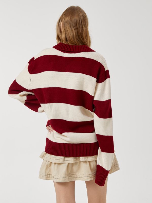 Steve Stripe Open Collar Pullover_WHKAF4923U