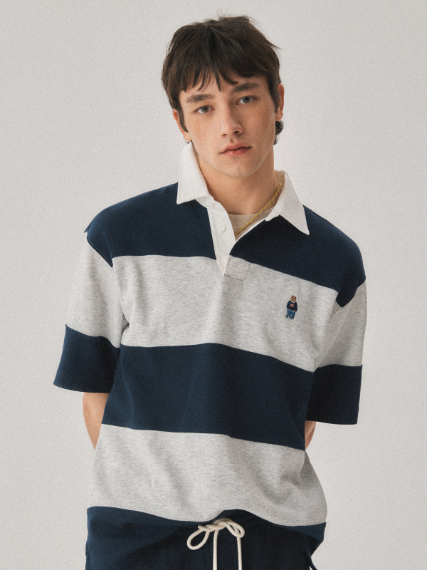WHOAU Áo thun Steve Colorblock Collar T-Shirt_WHHAG2421U