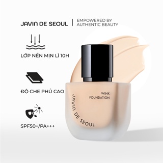 Kem nền cao cấp Javin De Seoul chai thủy tinh, cho lớp nền lì mịn, kiềm dầu - Wink Foundation