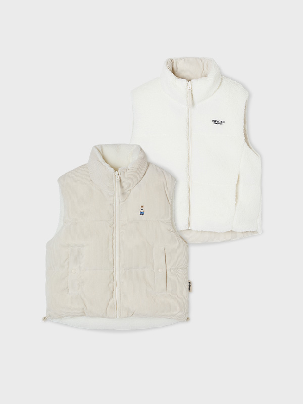 WHOAU Áo khoác hai mặt Reversible Corduroy Padding Vest_WHVWF4912F