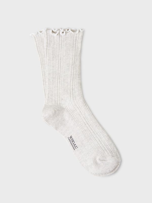 WHOAU Tất Eylelet Frill Socks_WHAYGB931A