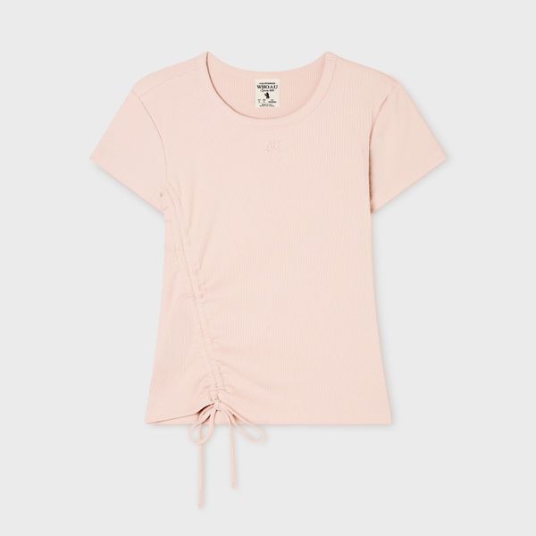 WHOAU Áo thun gân Ribbed Side String T-Shirt_WHRAG2424F