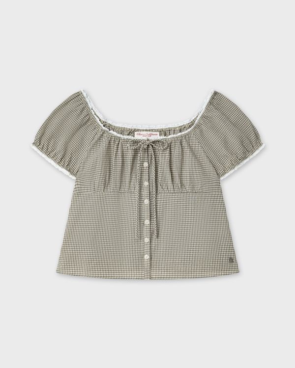 WHOAU Áo kiểu nữ Meichan Plaid Top_WHBLG2531B