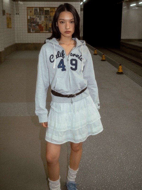 Patch Crop Hood Zip-up