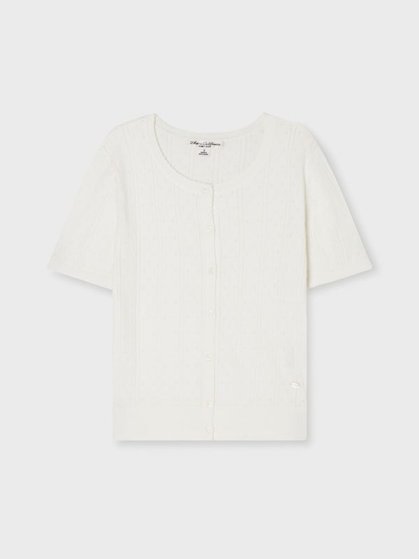 WHOAU Áo Cardigan Punching Skashi Short Sleeve Cardigan_WHCKG2522F