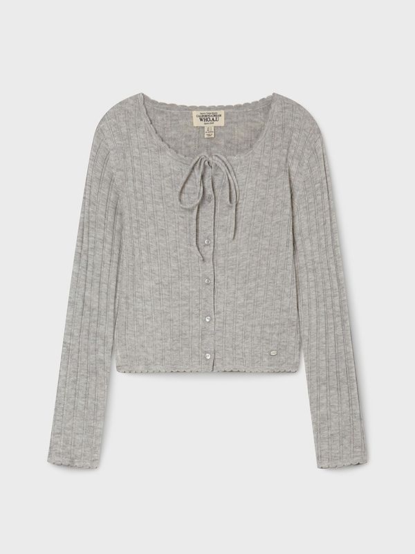 WHOAU Áo len Skashi Ribbon Cardigan_WHCKG2443F