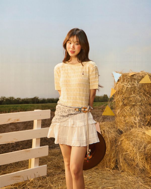 WHOAU Chân váy Meichan Dobby Short Tiered Skirt_WHWHG2535F