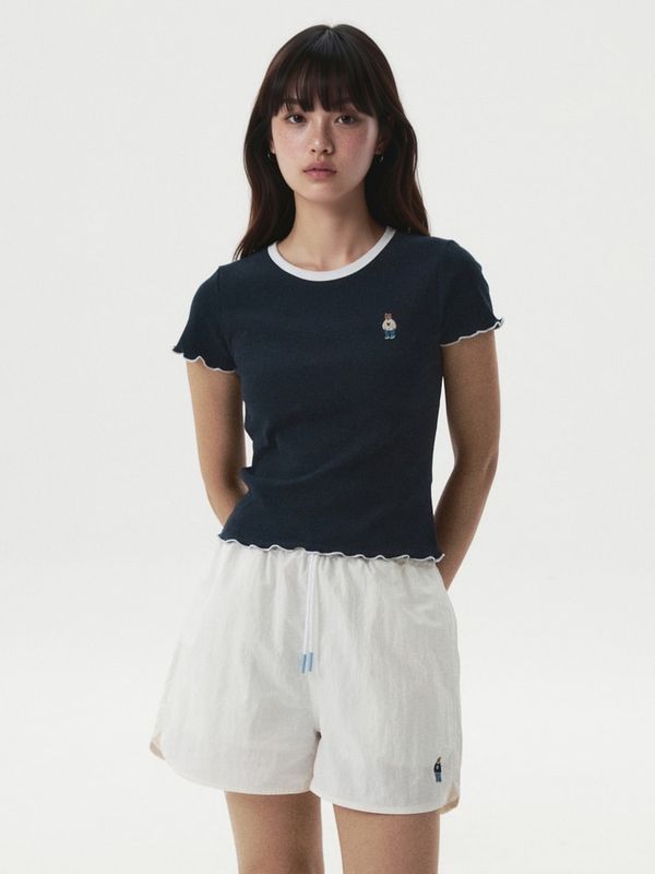 WHOAU Áo thun nữ Steve Ribbed Frill T-shirt[B]_WHRAGB752F