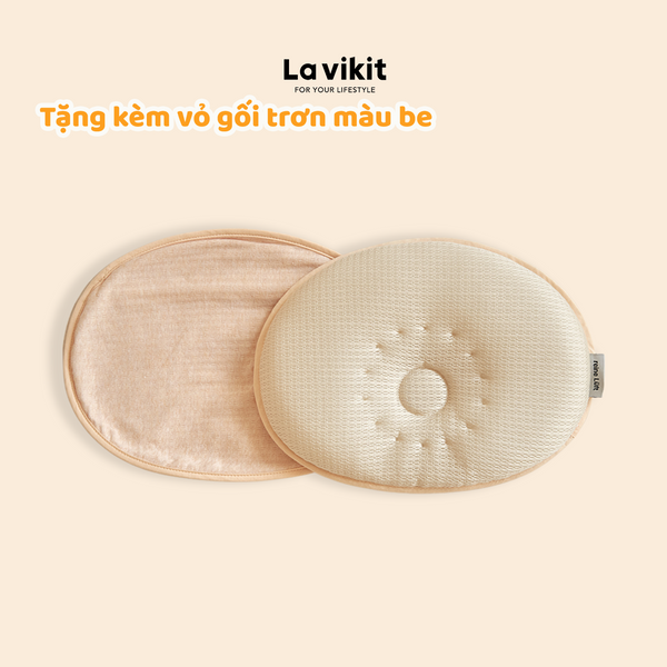 Gối sơ sinh chống bẹp đầu dành cho trẻ 1-18 tháng Lavikit
