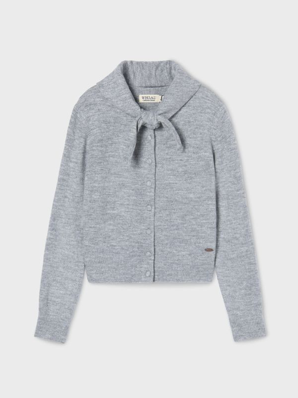 WHOAU Áo len Bokashi Scarf Set Cardigan_WHCKF4946F
