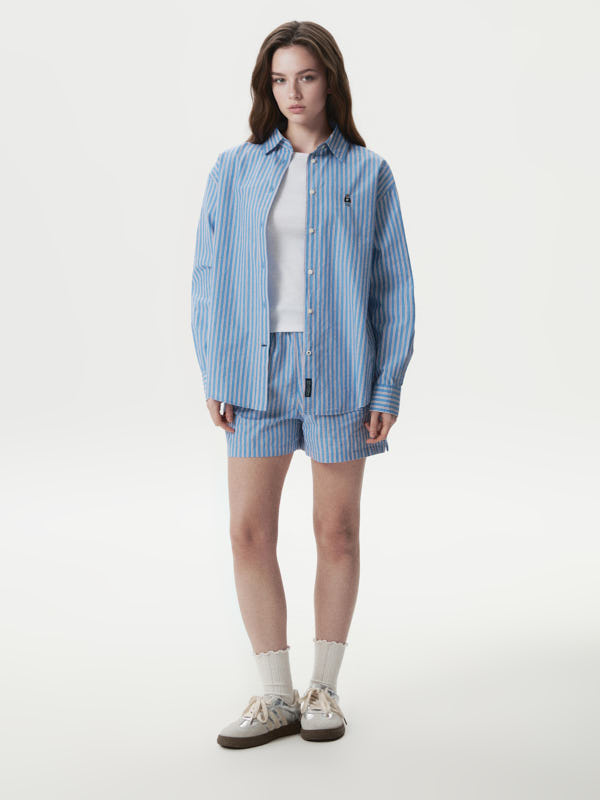 WHOAU Áo sơ mi nữ Steve Loose Fit Striped Shirts_WHYSG2311F