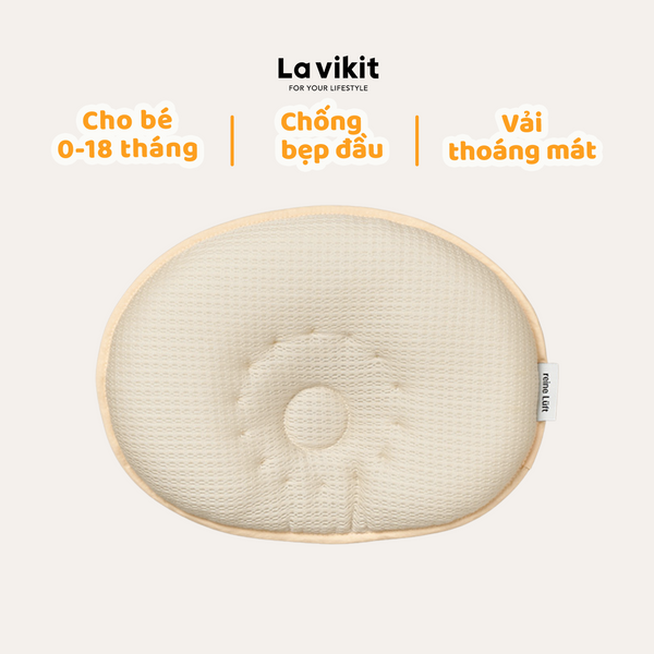 Gối sơ sinh chống bẹp đầu dành cho trẻ 1-18 tháng Lavikit