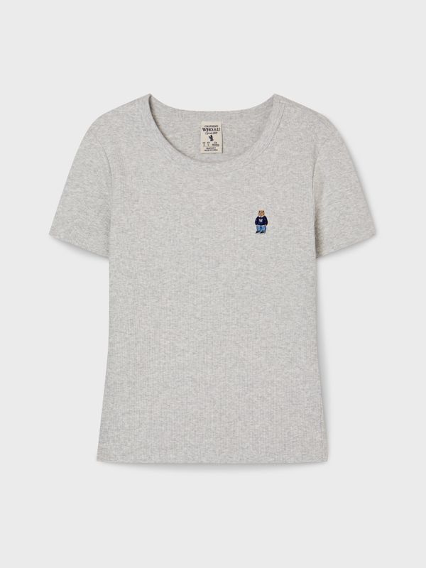 WHOAU Áo thun nữ Steve Ribbed Short Sleeve T-shirt_WHRAG2451F
