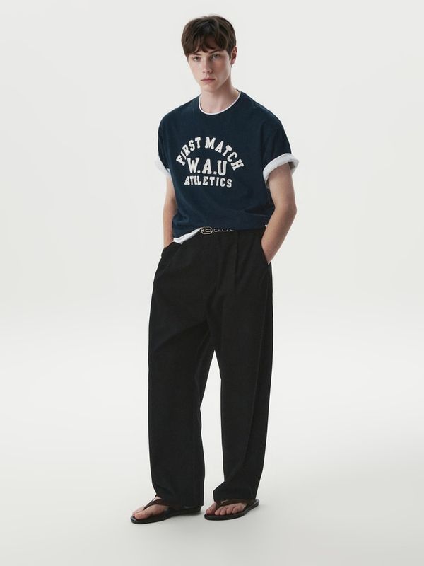 WHOAU Quần ống cong Curved Fit Cotton Pants (M)_WHTAG2581M