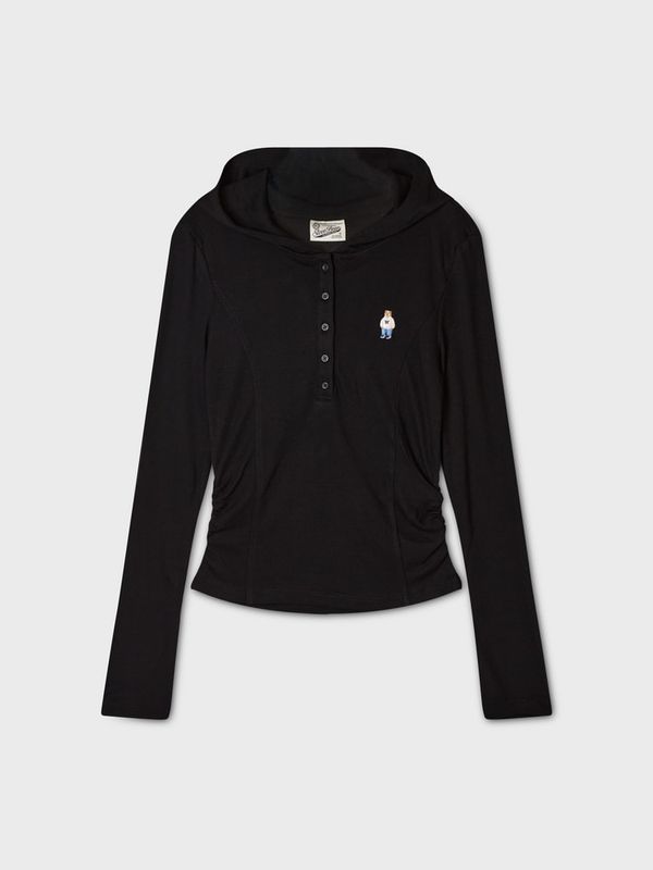 WHOAU Áo thun nữ Steve Hooded Shirring T-shirt[B]_WHLAGB853F