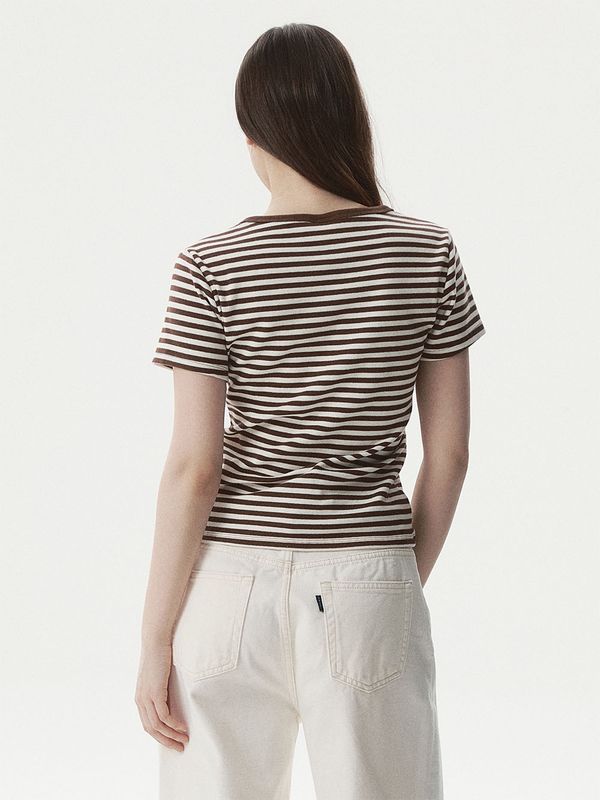 Ribbed Henry Neck T-shirt
