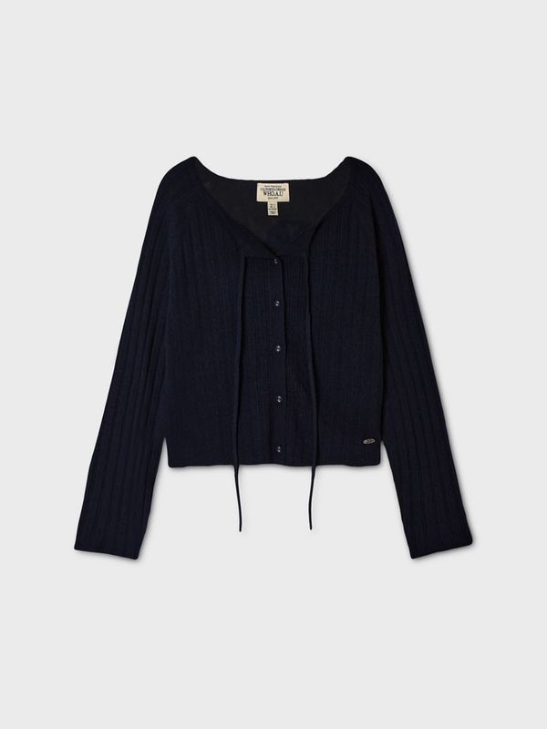 WHOAU Áo len Ribbon Punching Skashi Cardigan_WHCKGB925F