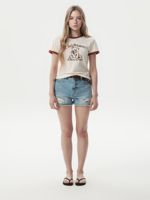 WHOAU Áo thun nữ Steve Graphic Ringer T-shirt[B]_WHRAGB753F