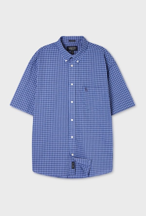 WHOAU Áo sơ mi UNISEX Surf Bear Check Short Sleeve Shirts_WHYCG2571U