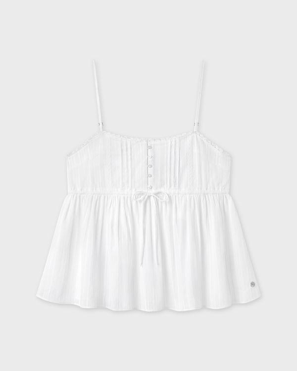 WHOAU Áo hai dây Meichan Ribbon Sleeveless Blouse Sheen_WHYAG2566B