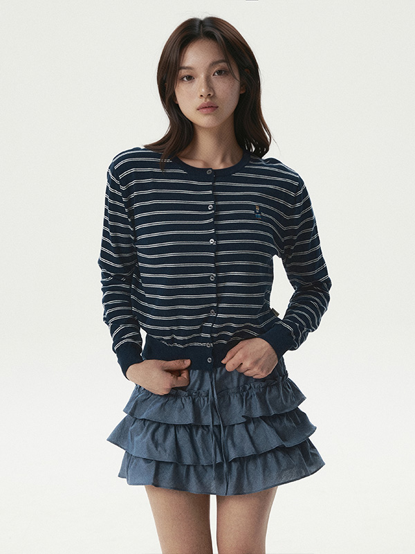 WHOAU Áo len Steve Stripe Cardigan_WHCKG2332F