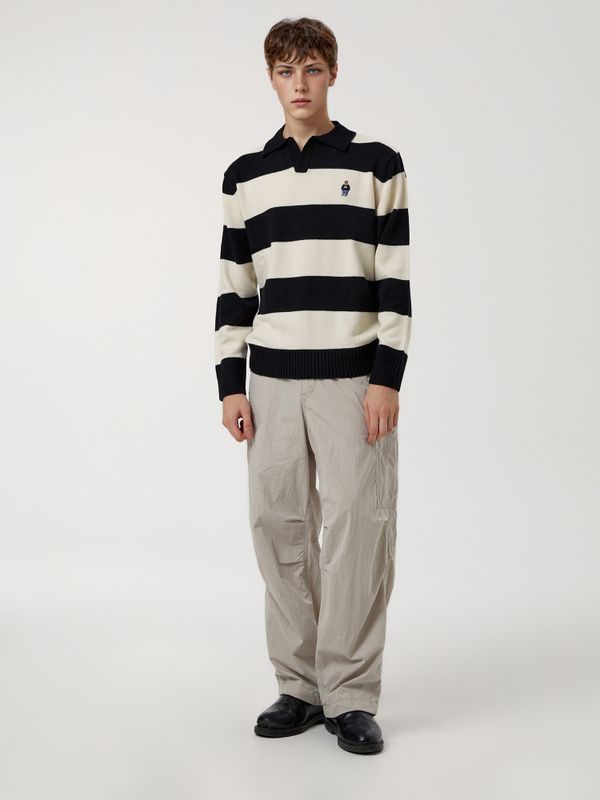 Steve Stripe Open Collar Pullover_WHKAF4922U