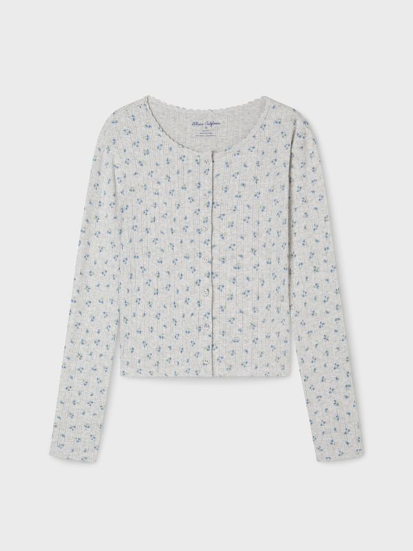 WHOAU Áo len nữ Eyelet Long Sleeve Cardigan_WHLAG2323F