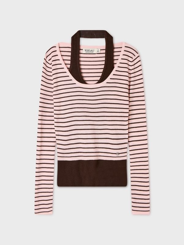 WHOAU Áo len nữ Steve Halterneck Layered Pullover[B]_WHKAGB851F